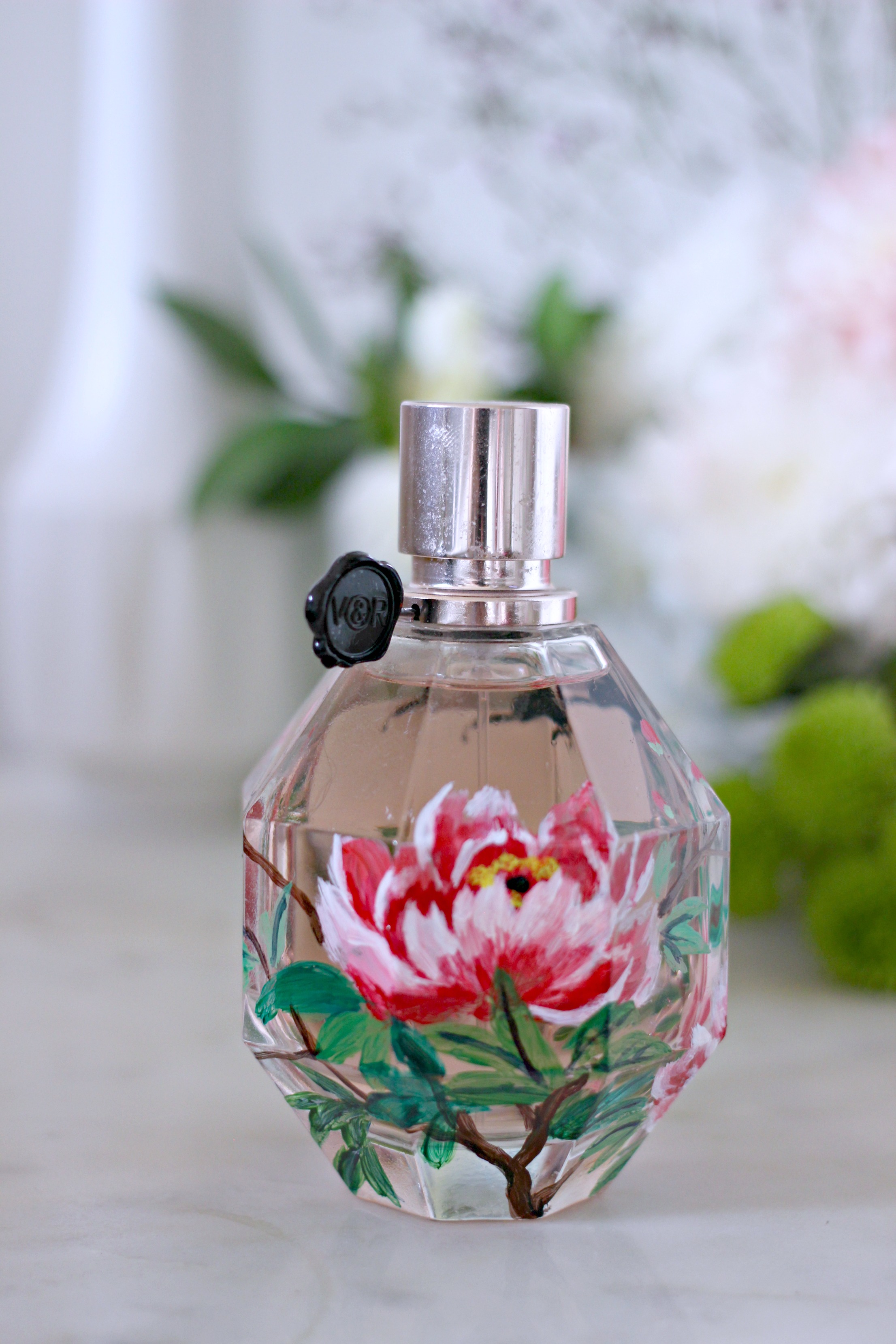 Luxury Mothers Day Gift Guide - Fashion Mumblr blog Flowerbomb Selfridges Hand Painted Bottle
