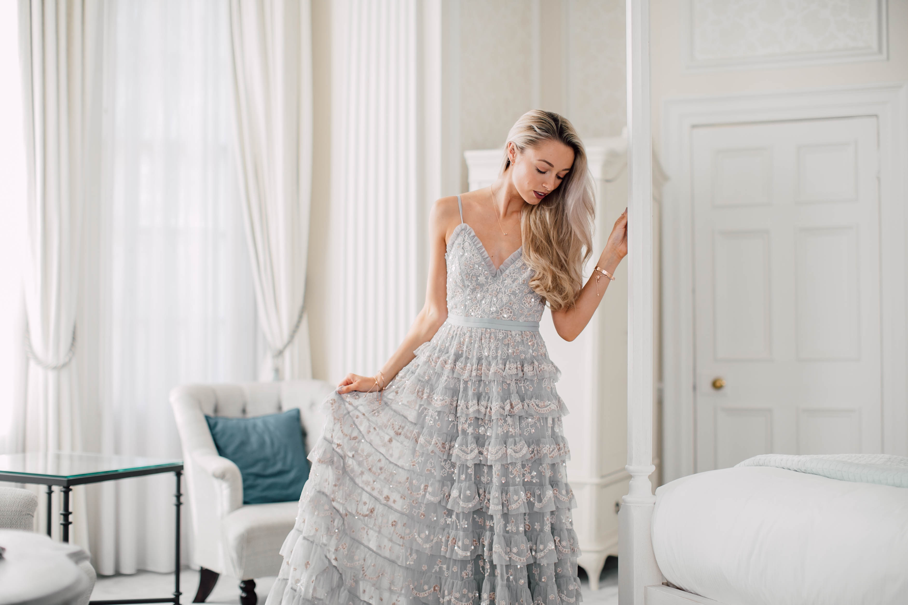 Garland Marie Ruffled Tulle Gown by NEEDLE & THREAD for Preorder on Moda  Operandi | Fashion stayle, Fall wedding guest dress, Pretty dresses